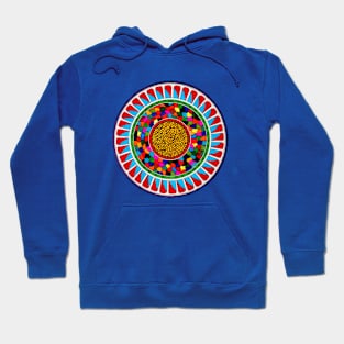 Handmade multicolored mandala pattern art Hoodie